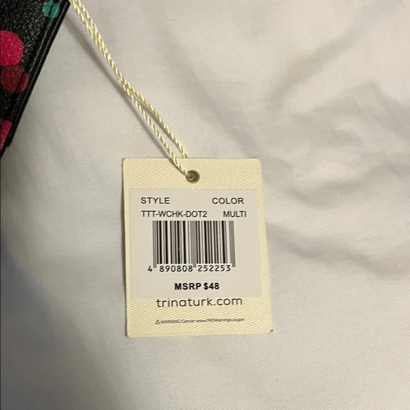 Trina Turk Black Multicolor Confetti Wallet with Hot Pink Flap - Picture 5 of 7